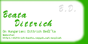 beata dittrich business card